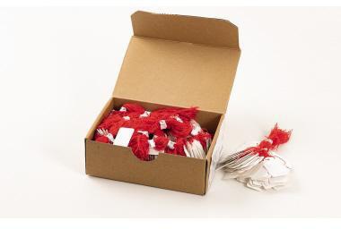 HERMA Hängeetikett 6915 25x38mm roter Faden weiß 1.000 St./Pack.