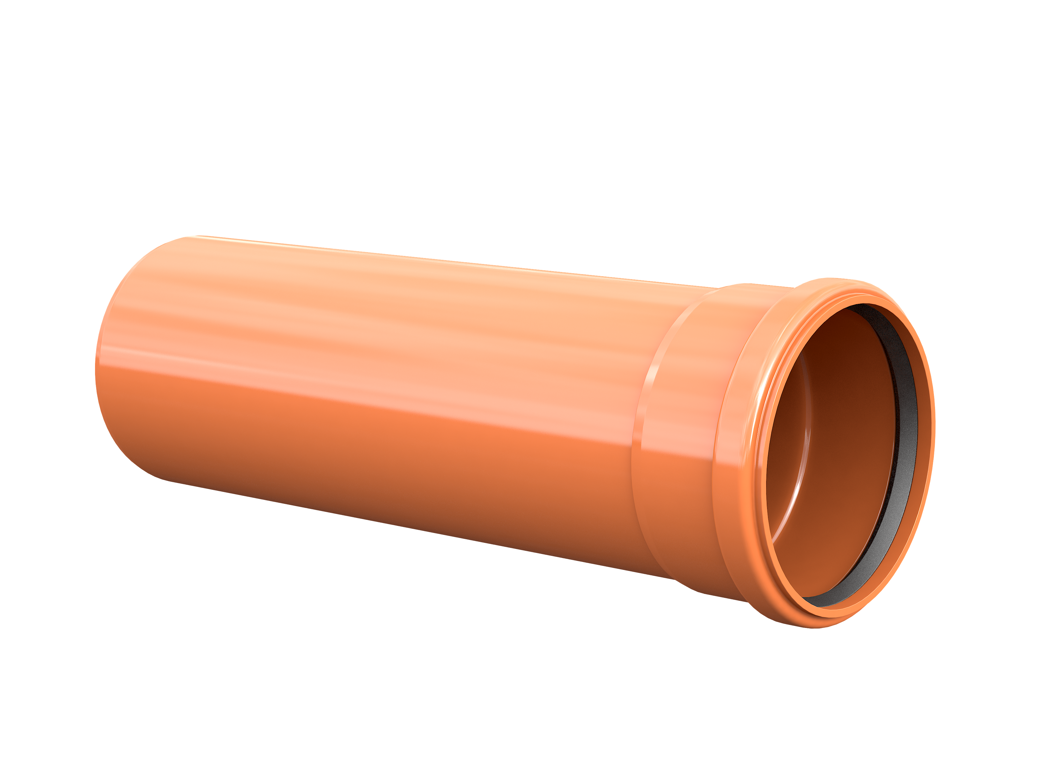 Funke KGEM-Rohr DN/OD 110 - 160, 0,50 - 2,00 m Steckmuffe, inkl. Dichtung