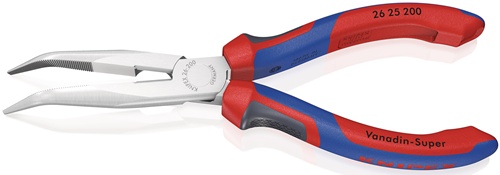 Flachrundzange L.200mm verchr.40Grad gew.Comfort-Griff KNIPEX