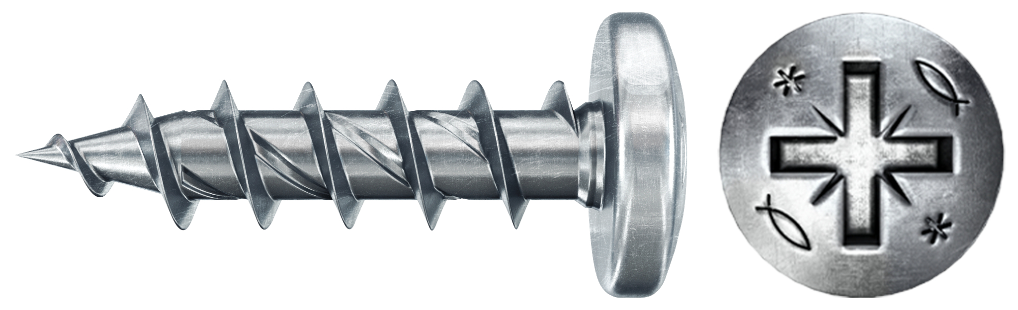 fischer PowerFast FPF II PZF 4,5x25 BC 200 Panhead mit Kreuzschlitz PZ Vollgewinde galvanisch verzinkt, blau passiviert