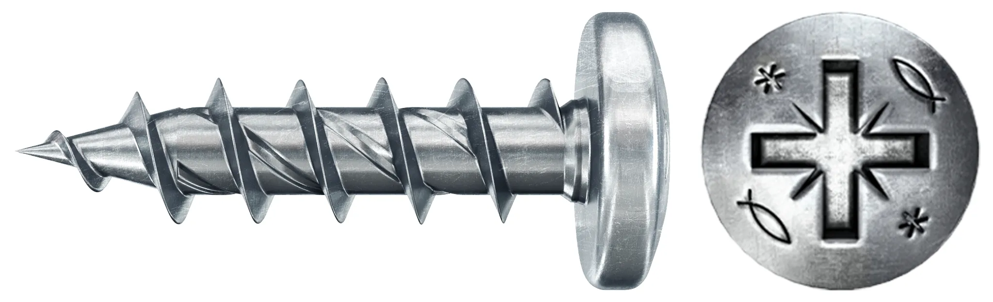 fischer PowerFast FPF II PZF 4,5x30 BC 200 Panhead mit Kreuzschlitz PZ Vollgewinde galvanisch verzinkt, blau passiviert