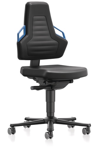 Arbeitsdrehstuhl Nexxit Rollen Grifffarbe blau schwarz 450-600 mm BIMOS