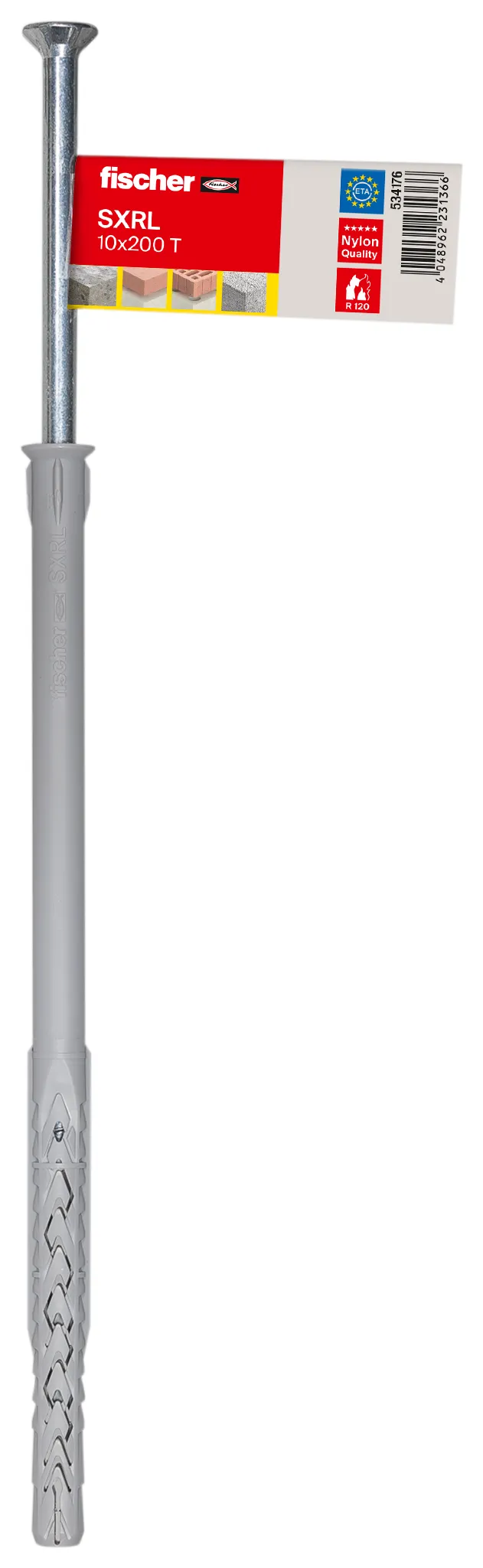 fischer Langschaftdübel SXRL 10 x 200 T E, Einzelpreisauszeichnung, mit Senkkopfschraube
