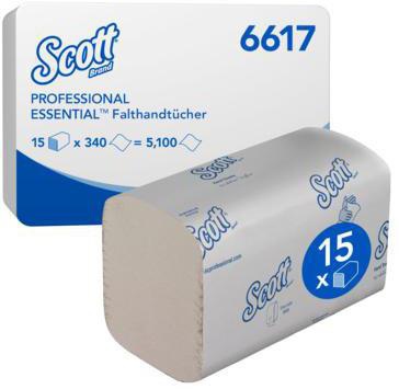 Scott Papierhandtuch Essential 6617 Interfold 1lg 21x20cm 15x340Bl.