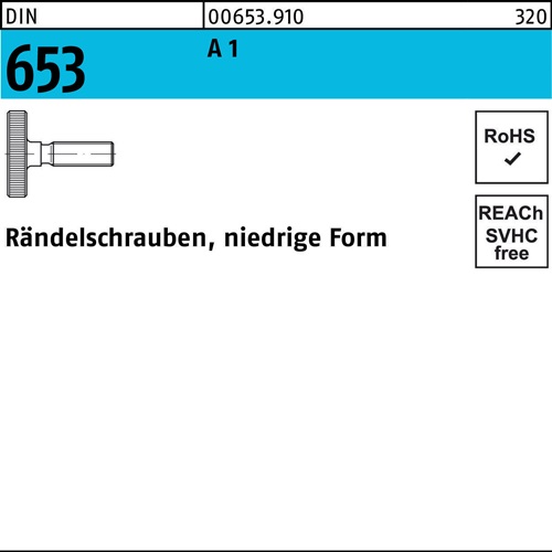 Rändelschraube DIN 653 niedrige FormM5x 25 A 1 10 Stück