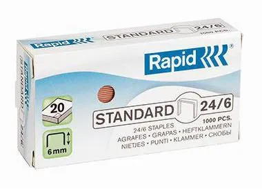 Rapid Heftklammer Standard 2485570 24/6 verkupfert 1.000 St./Pack.