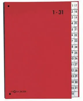 PAGNA Pultordner 24329-01 DIN A4 1-31 32Fächer Polypropylen rt