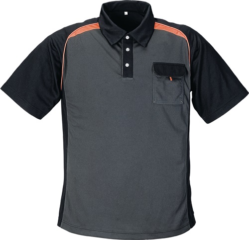 Herrenpoloshirt dunkelgrau/schwarz/orange TERRATREND