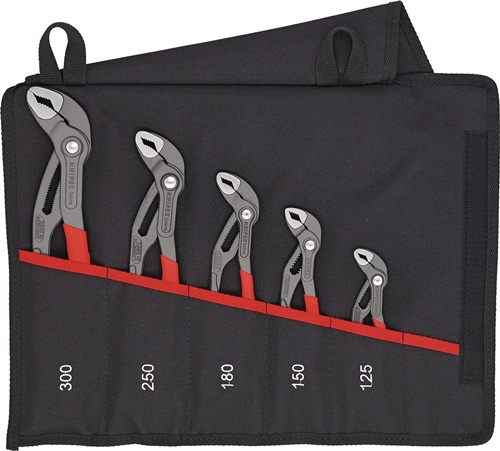 Zangensatz Cobra®-Set Inh.5-tlg.grau atram.Rolltasche KNIPEX
