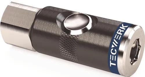 TECWERK Druckknopf-Sicherheitskupplung DN 7,4,IG AluNBR Gew.G 3/8 Zoll 15,39mm