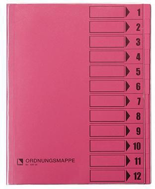 Bene Ordnungsmappe 83800RS DIN A4 12Fächer rosa