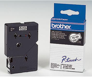Brother Schriftbandkassette TC101 12mmx7,7m laminiert sw auf fl