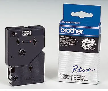 Brother Schriftbandkassette TC101 12mmx7,7m laminiert sw auf fl