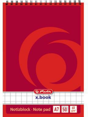 Herlitz Notizblock 110734 DIN A7 50Blatt kariert weiß