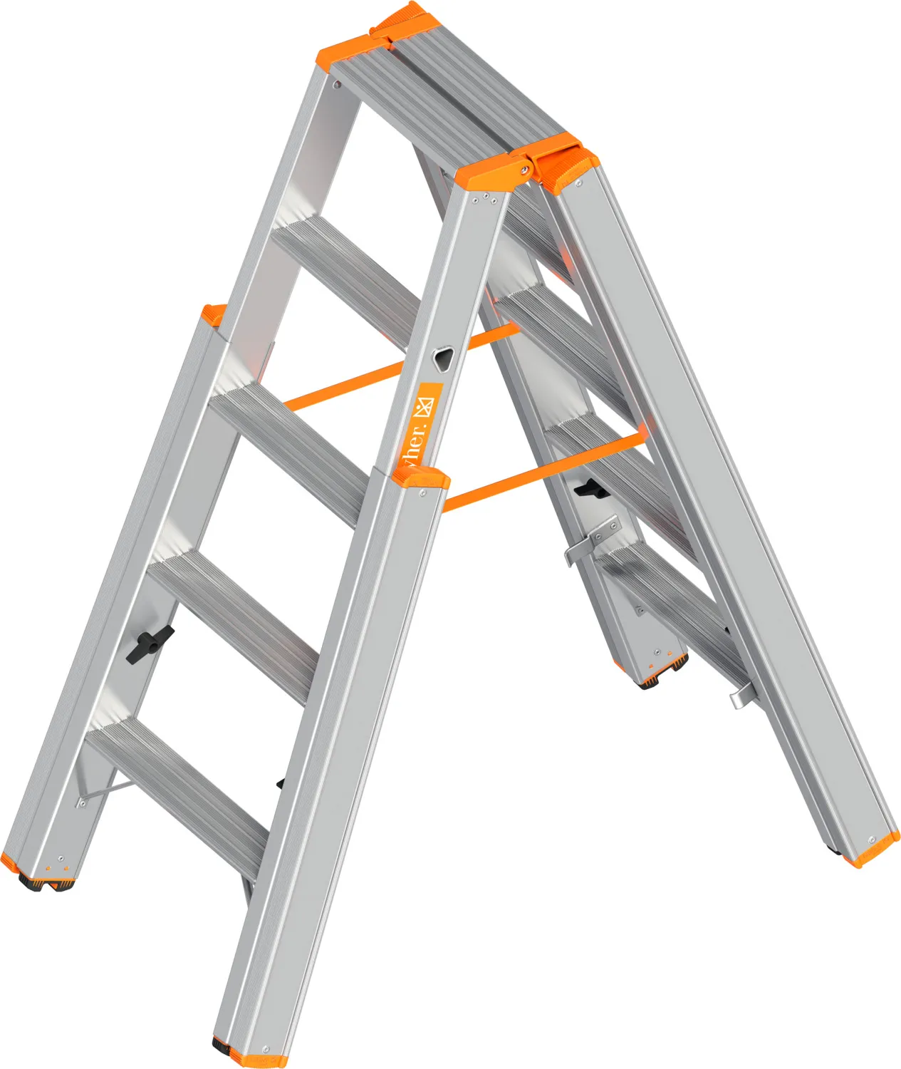 Layher Treppenstehleiter mit Stufen TOPIC 1062 2x5 mit Stufen