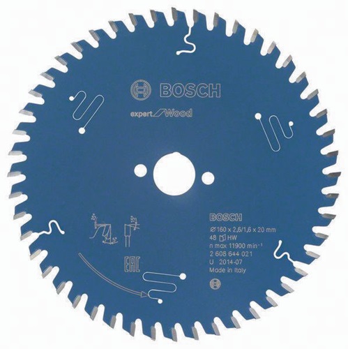 Bosch Kreissägeblatt Expert Wood AD 160mm Z.48 WZ Bohr.20mm Schnitt-B.2,6mm