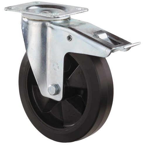 Lenkrolle D.125mm Trgf.200kg m.Festst.Elastikgummi 115x85mm BS ROLLEN