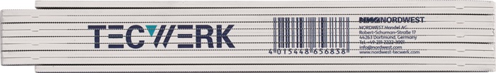 Gliedermaßstab L.2m mm/cm EG III Buche weiß TECWERK