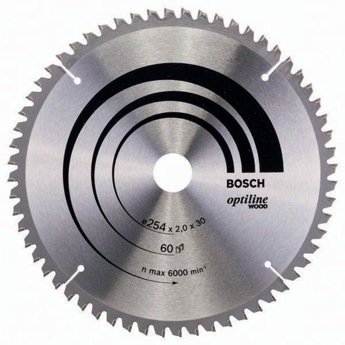 Bosch Kreissägeblatt PRO Wood AD 254mm Z.60 WZ/N Bohr.30mm Schnitt-B.2,0mm