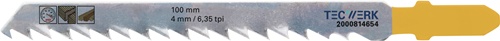 Stichsägeblatt Gesamt-L.100mm Zahnt.4mm S.1,27mm HCS 5 St./Karte TECWERK