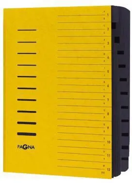 PAGNA Ordnungsmappe 24122-05 DIN A4 12Fächer A-Z/1-12 gelb