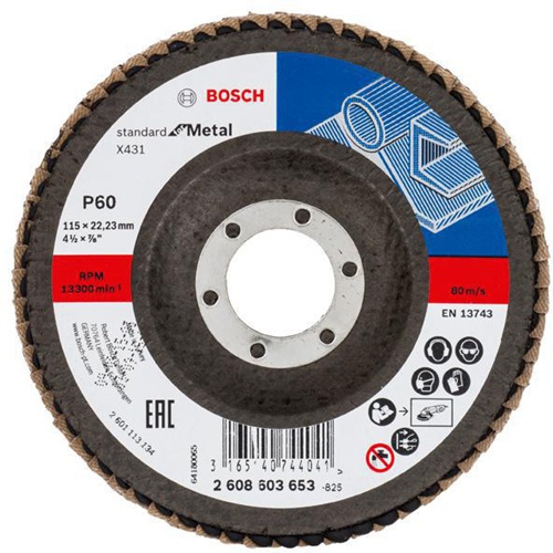 Bosch Fächerschleifscheibe X431 Standard for Metal Scheiben-D.115mm Körnung 60
