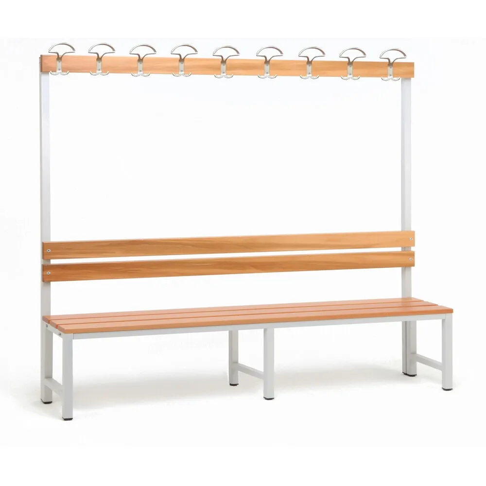 Steinbock® Umkleidesitzbank, 1-seitig mit Hakenleiste, Breite 2.000 mm