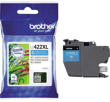 Brother Tintenpatrone LC422XLC 1.500 Seiten cyan