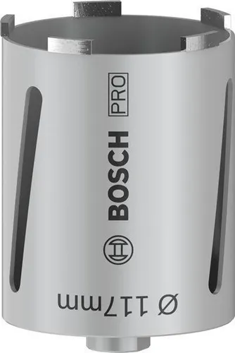 Bosch Diamanttrockenbohrkrone PRO Arbeits-L.117mm D.150 G 1/2Zoll 6 Seg.