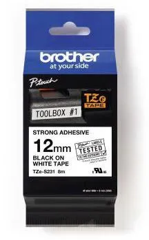 Brother Schriftbandkassette TZES231 12mmx8m laminiert sw auf ws