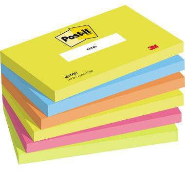 Post-it Haftnotiz Energetic 655TFEN 127x76mm sort 6St.