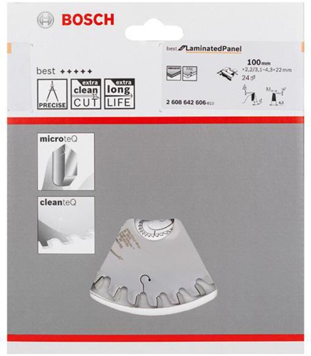 Bosch Vorritzblatt Best for Laminated Panel Außen-D.100mm Bohrung 22mm 24Z ATB (Con)
