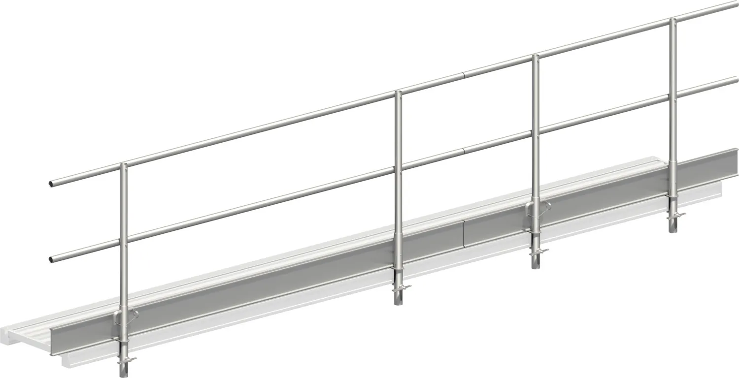 Layher Dreiteiliger Seitenschutz für Alu-Steg 600 1348475 mit Länge: 4,75 m (einseitig)
