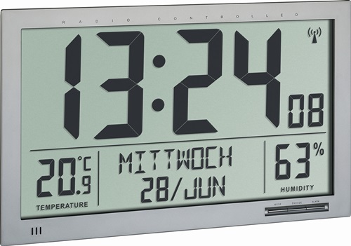 Funk-Digitaluhr Funkuhr Ku.silber 1,5V dig.TFA