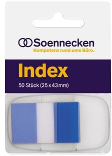 Soennecken Haftstreifen Index 5822 25x43mm 50Streifen Spender blau