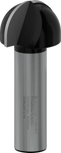 Bosch Hohlkehlfräser Arbeits-L.15,9mm D.24mm L.57mm Radius 12mm Schaft 12mm 