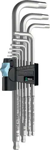 Winkelschraubendrehersatz 3950 PKL/9 9-tlg.Ku.-Halter SW 1,5-10mm lang VA WERA