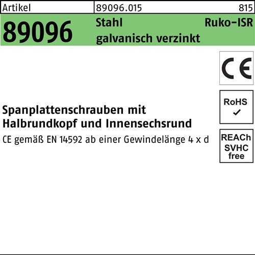 Spanplattenschraube R 89096 HAKO ISR 4,5 x 16 -T20 Stahl galv.verz. 200St. FS
