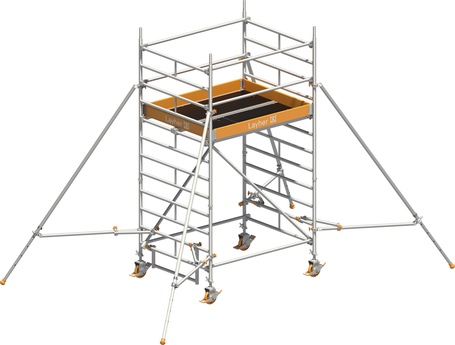 Layher Fahrgerüst Uni Kompakt P2 mit Gerüststützen