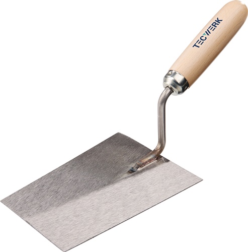 TECWERK Maurerkelle L.160mm B.115mm m.Buchenholzheft,ger.Hals gehär.Stahl,geschl.