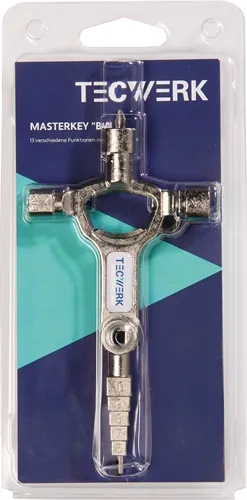 TECWERK Bau-Schaltschrankschlüssel 13 Funktionen integr.Flaschenöffner