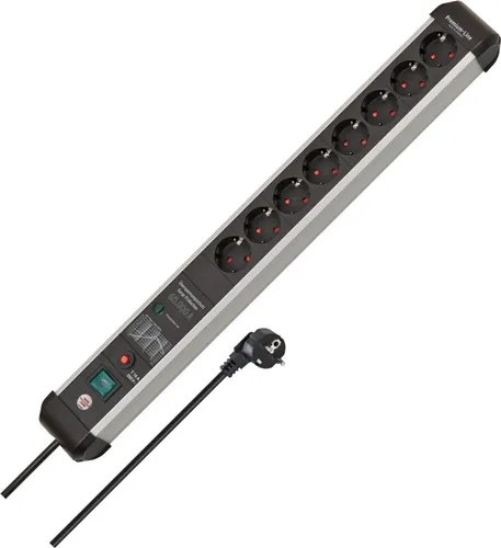 Steckdosenleiste Premium-Protect-Line 16 A 230 V schwarz/silber Steckd.8