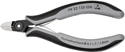 Präzisions-Elektronik-Seitenschneider L.125mm Form 2 Facette nein pol.