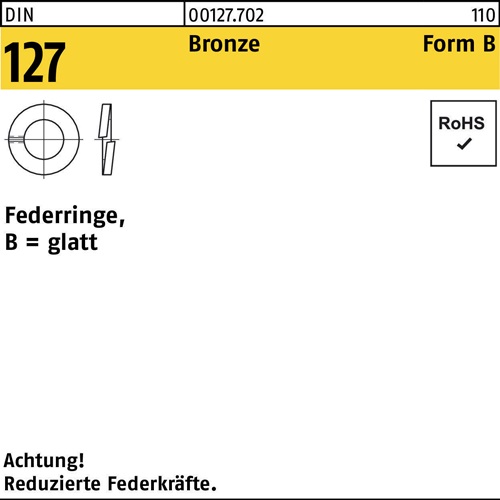 Federring DIN 127 B 6 CuSn Bronze 1000 Stück