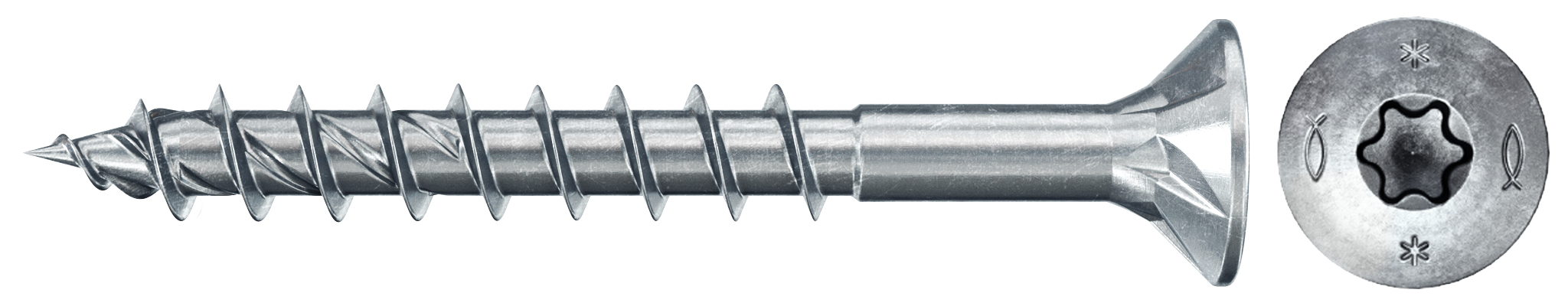 fischer PowerFast FPF II CTP 4,0 x 40 BC 200 Senkkopf mit Innenstern TX Teilgewinde galvanisch verzinkt, blau passiviert