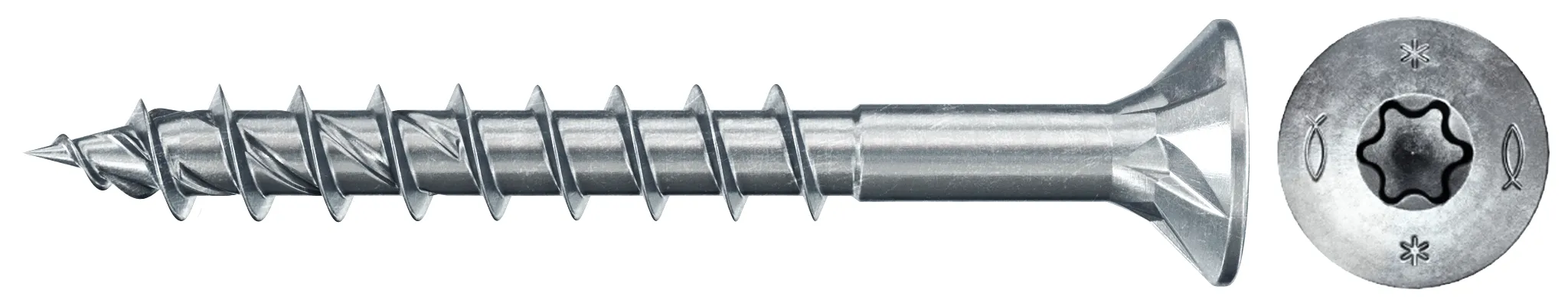 fischer PowerFast FPF II CTP 4,0 x 40 BC 200 Senkkopf mit Innenstern TX Teilgewinde galvanisch verzinkt, blau passiviert