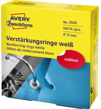 Avery Zweckform Lochverstärkungs- ring 3508 weiß 500 St./Pack.