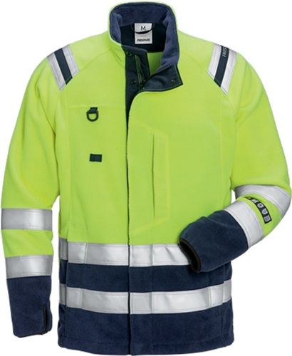 FRISTADS Fleecejacke Flamestat High Vis 4063 ATF Gr.2XL Warnschutz-Gelb/Marine