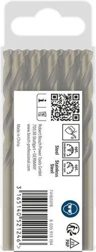 Bosch Metallbohrer PRO Stainless Steel Arbeits-L.57mm D.6mm L.93mm 10St.