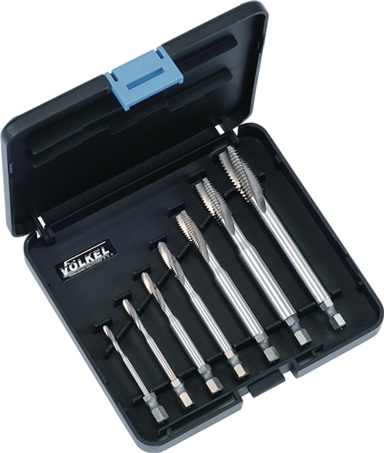 Maschinengewindebohrer-Bit-Satz Metrisch HSS-Co Kunststoffkassette VÖLKEL